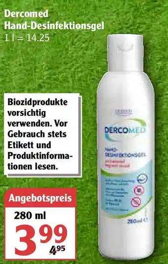 Globus Dercomed Hand Desinfektionsgel 280ml Angebot