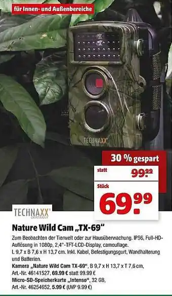 Hagebau Technaxx nature wild cam „tx-69“ Angebot