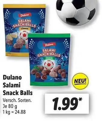 Lidl Dulano salami snack balls Angebot