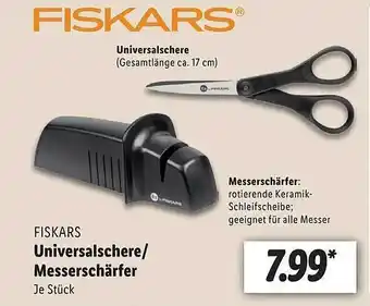 Lidl Fiskars universalschere oder messerschärfer Angebot