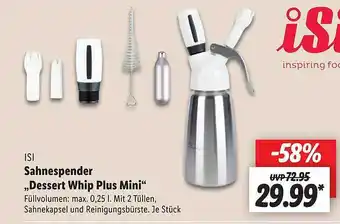 Lidl Isi sahnespender „dessert whip plus mini“ Angebot