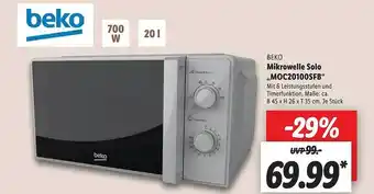 Lidl Beko mikrowelle solo „moc20100sfb“ Angebot