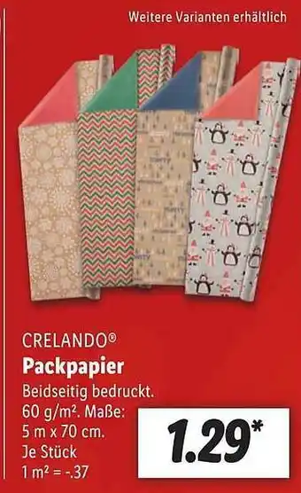 Lidl Crelando packpapier Angebot