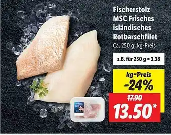 Lidl Fischerstolz msc frisches isländisches rotbarschfilet Angebot