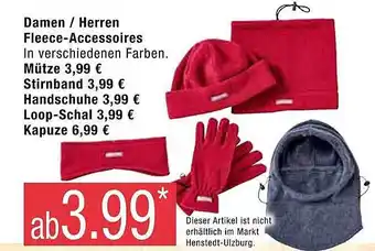 Marktkauf Damen oder herren fleece-accessoires, mütze, stirnband, handschuge, loop-schal oder kapuze Angebot