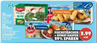 PENNY Iglo rahm-spinat, 13 backfisch-stäbchen oder 15 fischstäbchen Angebot