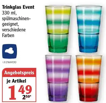 Globus Trinkglas Event Angebot