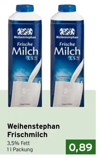 CAP Markt Weihenstephan Frischemilch 1L Angebot