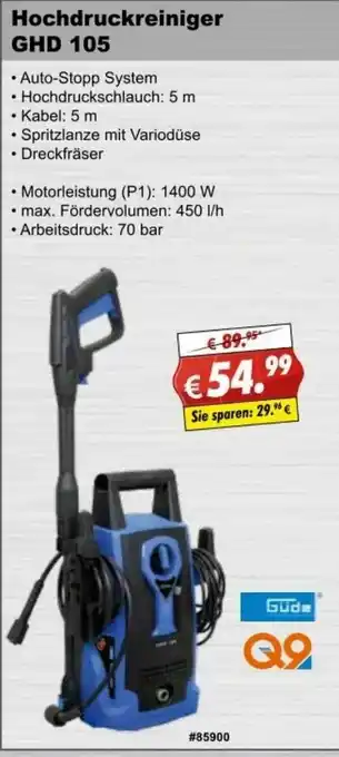 Stabilo Fachmarkt Güde Hochdruckreiniger GHD 105 Angebot