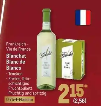 METRO Frankreich - vin de france blanchet blanc de blancs Angebot