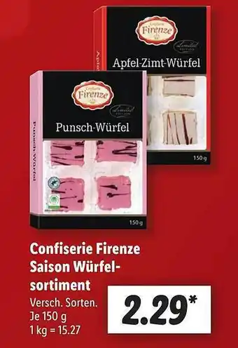 Lidl Confiserie firenze saison würfelsortiment Angebot