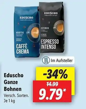 Lidl Eduscho ganze bohnen Angebot