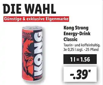 Lidl Kong strong energy drink classic Angebot