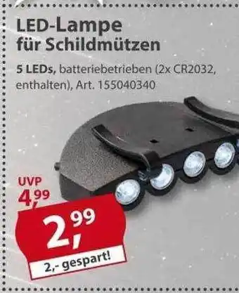 Sonderpreis Baumarkt Led-lampe für schildmützen Angebot