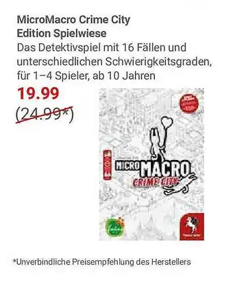 Globus Micromacro crime city edition spielwiese Angebot