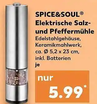 Kaufland Spice&soul elektrische salz- und pfeffermühle Angebot