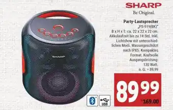 Marktkauf Sharp party-lautsprecher „ps-919(bk)“ Angebot