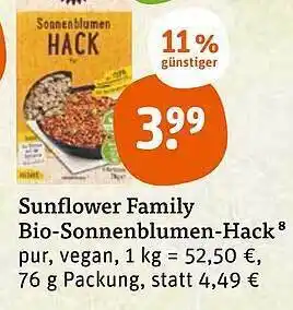 tegut Sunflower family bio-sonnenblumen-hack Angebot