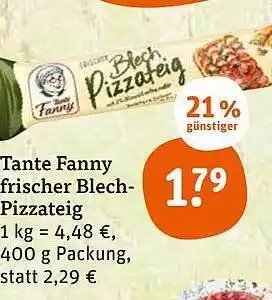 tegut Tante fanny frischer blech-pizzateig Angebot