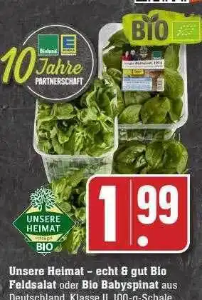 Scheck-in-Center Unsere heimat bio feldsalat oder bio babyspinat Angebot