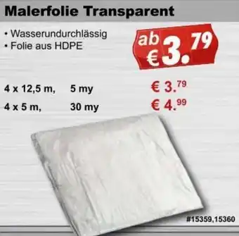 Stabilo Fachmarkt Malerfolie Transparent Angebot