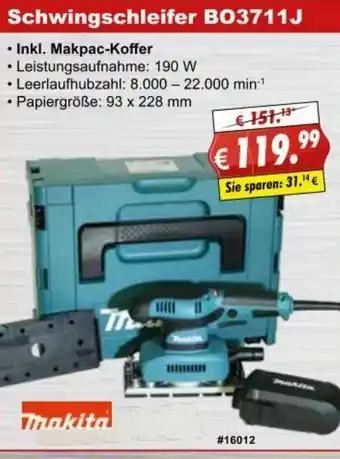 Stabilo Fachmarkt Makita Schwingschleifer BO3711J Angebot