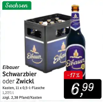 KONSUM Eibauer Schwarzbier oder Zwickl 11x0,5L Angebot