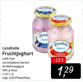 KONSUM Landliebe Fruchtjoghurt 500g Glas Angebot