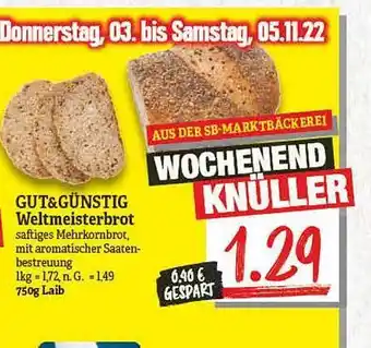 NP Discount Gut & günstig weltmeisterbrot Angebot