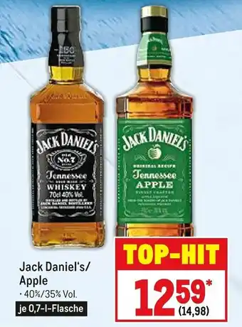 METRO Jack Daniel's/Apple 0,7L Angebot