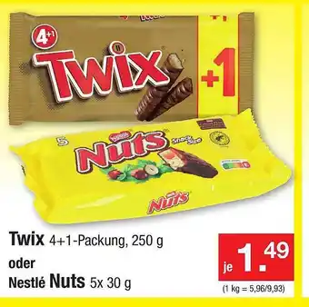 Zimmermann Twix oder nestlé nuts Angebot