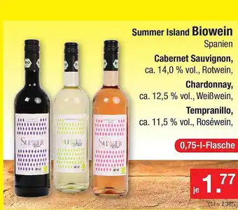 Zimmermann Summer island biowein cabernet sauvignon, chardonnay oder tempranillo Angebot