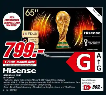 MediaMarkt Hisense ULED TV 65" | 65U77HQ Angebot