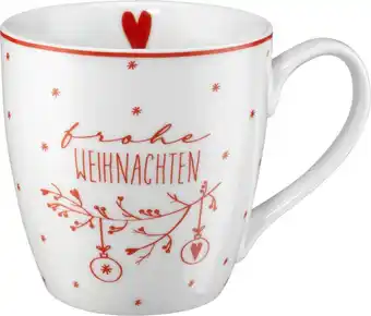 dm drogerie Dekorieren & einrichten kaffeebecher 480ml jumbo weiß-rot "frohe weihnachten" Angebot