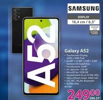 Selgros Samsung galaxy a52 Angebot