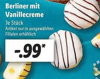 Lidl Berliner mit vanillecreme Angebot