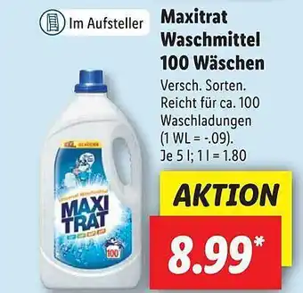 Lidl Maxitrat waschmittel 100 wäschen Angebot