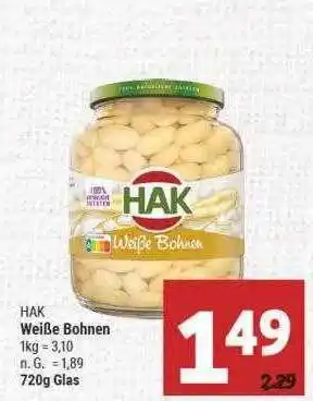 Marktkauf Hak weiße bohnen Angebot