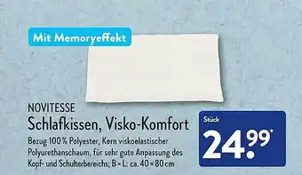 Aldi Nord Novitesse schlafkissen, visko-komfort Angebot