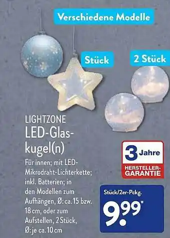 Aldi Nord Lightzone led-glaskugel(n) Angebot