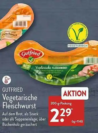 Aldi Nord Gutfried vegetarische fleischwurst Angebot