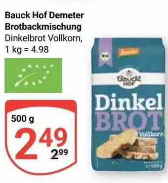 Globus Bauck hof demeter brotbackmischung Angebot