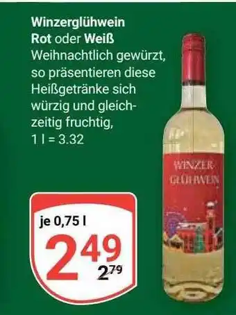 Globus Winzerglühwein rot oder weiß Angebot