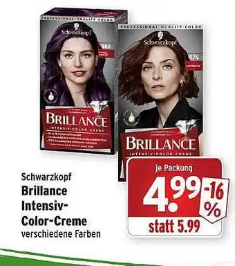 Wasgau Schwarzkopf brillance intensiv-color-creme Angebot