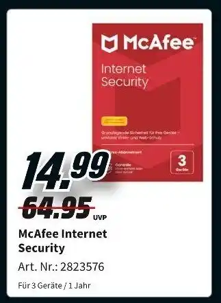 MediaMarkt McAfee Internet Security Angebot