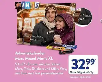 Aldi Süd Adventskalender mars mixed minis xl Angebot