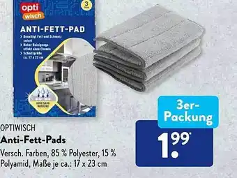 Aldi Süd Optiwisch anti-fett-pads Angebot