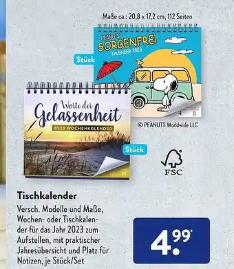 Aldi Süd Tischkalender Angebot