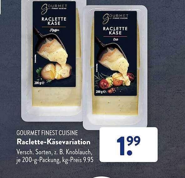 Gourmet finest cuisine raclettekäsevariation Angebot bei Aldi Süd
