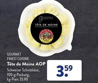 Aldi Süd Gourmet finest cuisine tête de moine aop Angebot